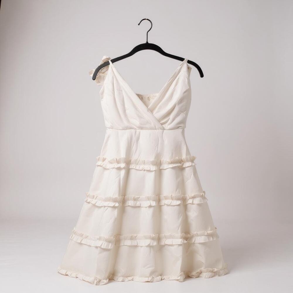 Altar'd State White Shoulder Tie Mini Dress - Womens Small